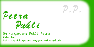 petra pukli business card